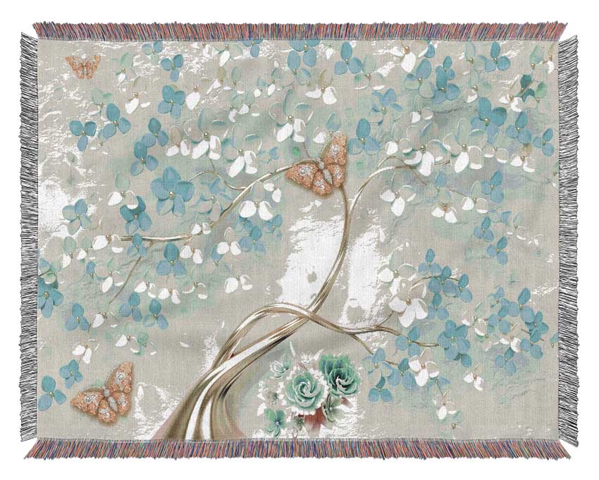 The Silver Branch Butterfly Woven Blanket