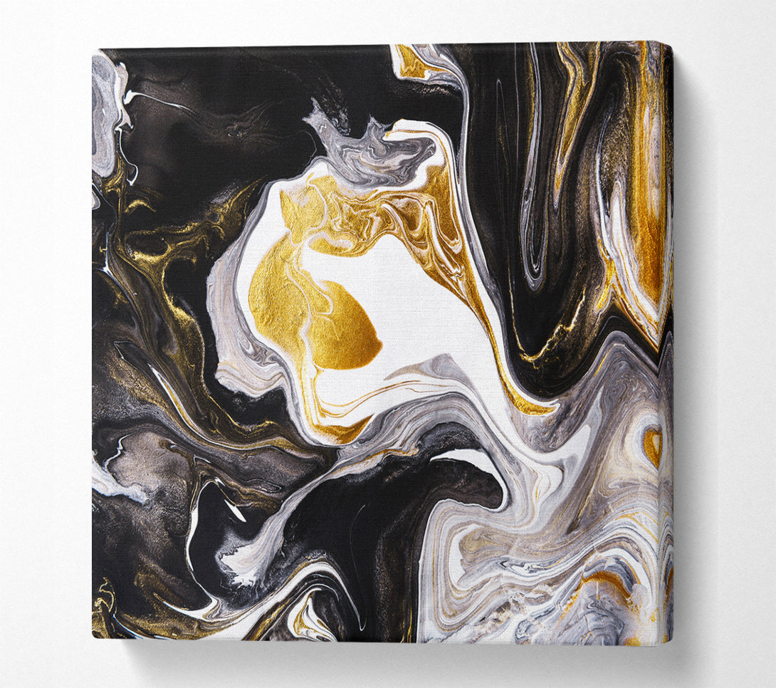 A Square Canvas Print Showing Liquid Coffee Square Wall Art