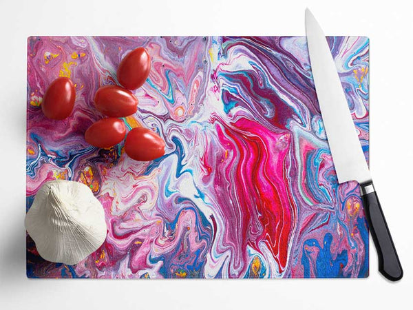 Liquid Swirl Paint Purple Glass Chopping Board