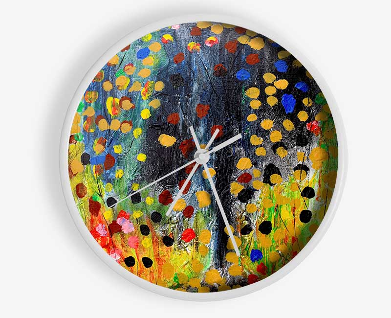 Dots Of The Forest Clock - Wallart-Direct UK