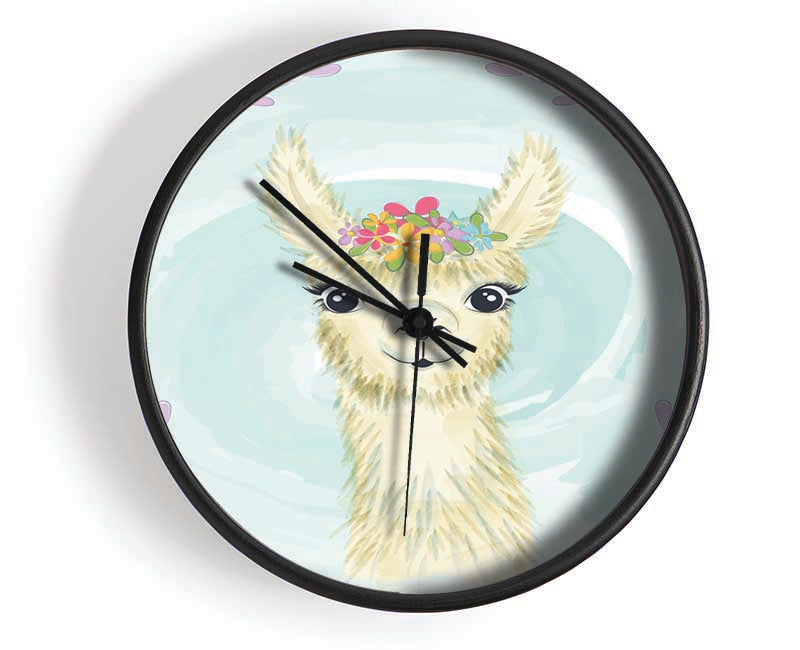 Llama Floral Head Clock - Wallart-Direct UK