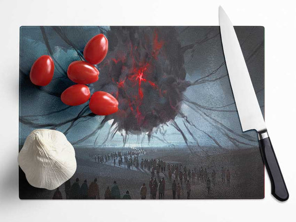 The Darkness Grows Above Glass Chopping Board