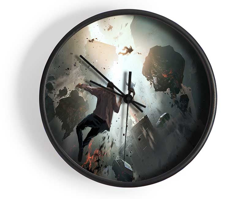 Jumping Into The Abyss Clock - Wallart-Direct UK