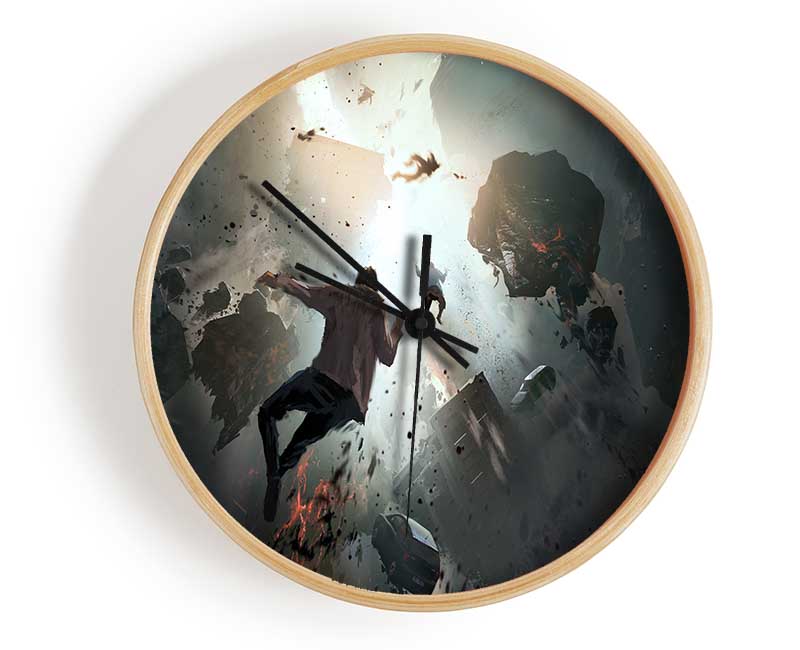 Jumping Into The Abyss Clock - Wallart-Direct UK