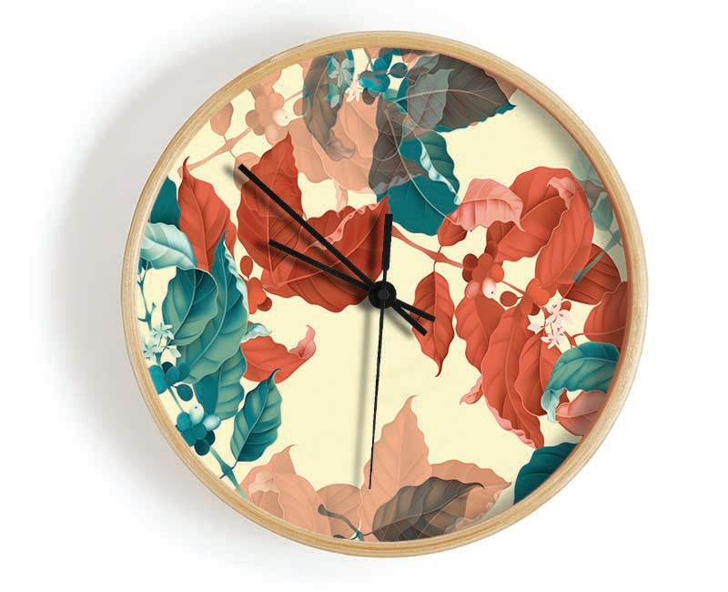 Summer Meets The Autumn Leaves Clock - Wallart-Direct UK