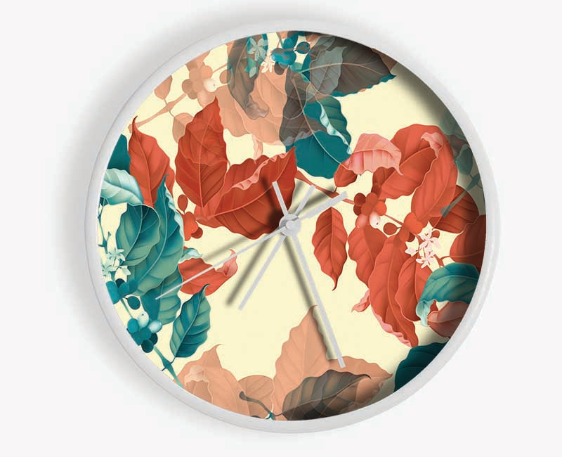 Summer Meets The Autumn Leaves Clock - Wallart-Direct UK