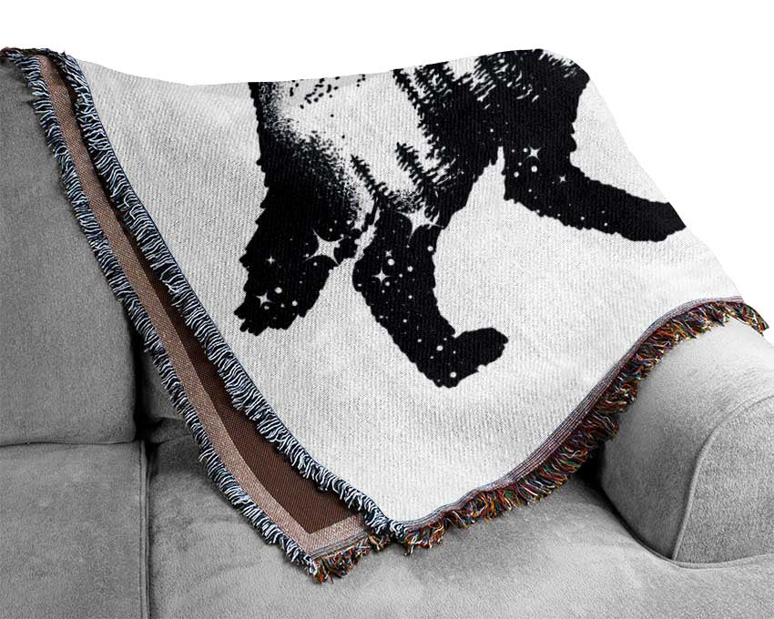 The Fox At Night Sky Woven Blanket