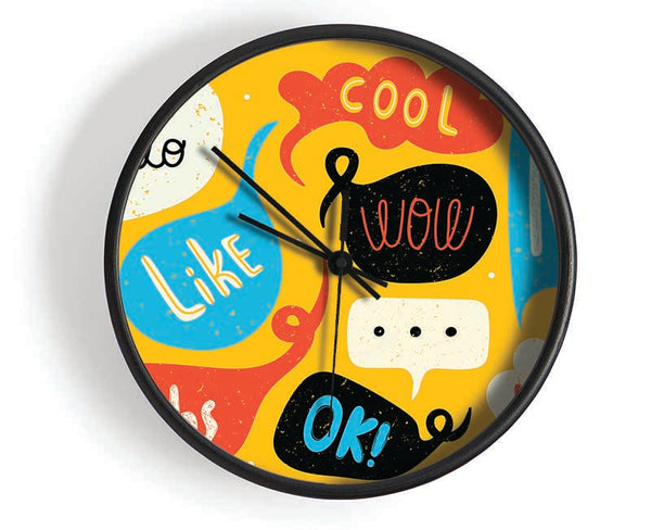 Speech Bubbles Clock - Wallart-Direct UK