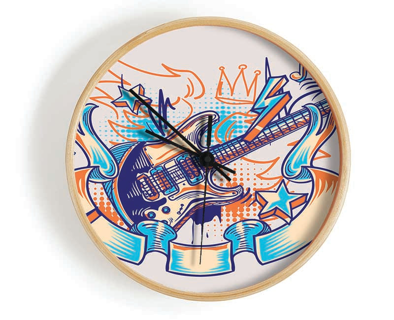 Shredding Guitar Zeros And Ones Clock - Wallart-Direct UK