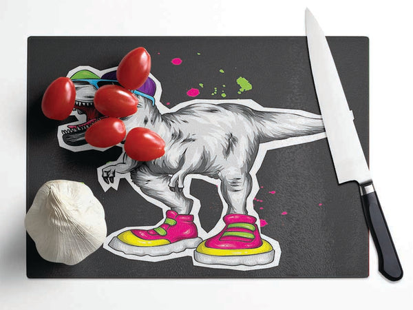 Cut Out T-Rex Glass Chopping Board