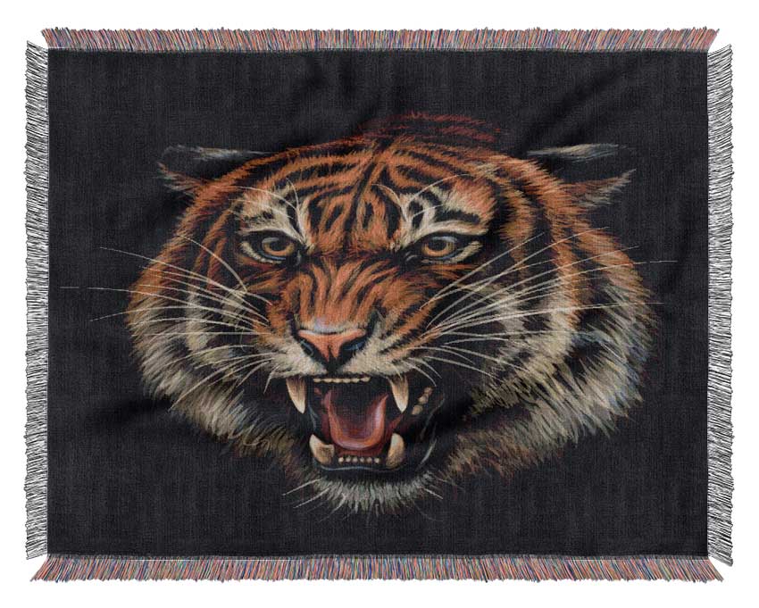 The Lion Angry Woven Blanket