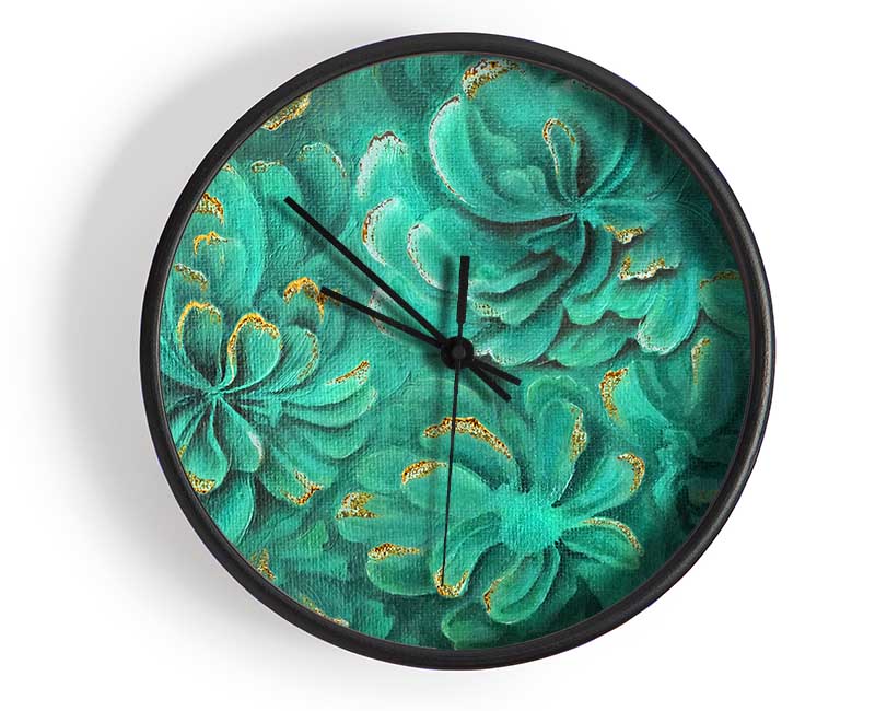 Green Leaves Above Clock - Wallart-Direct UK