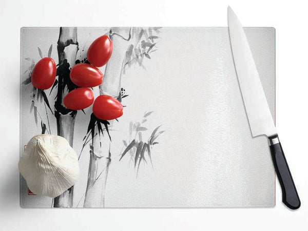 The Bamboo Branch Grey Glass Chopping Board