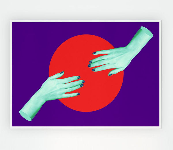 Touching The Red Circle Print Poster Wall Art