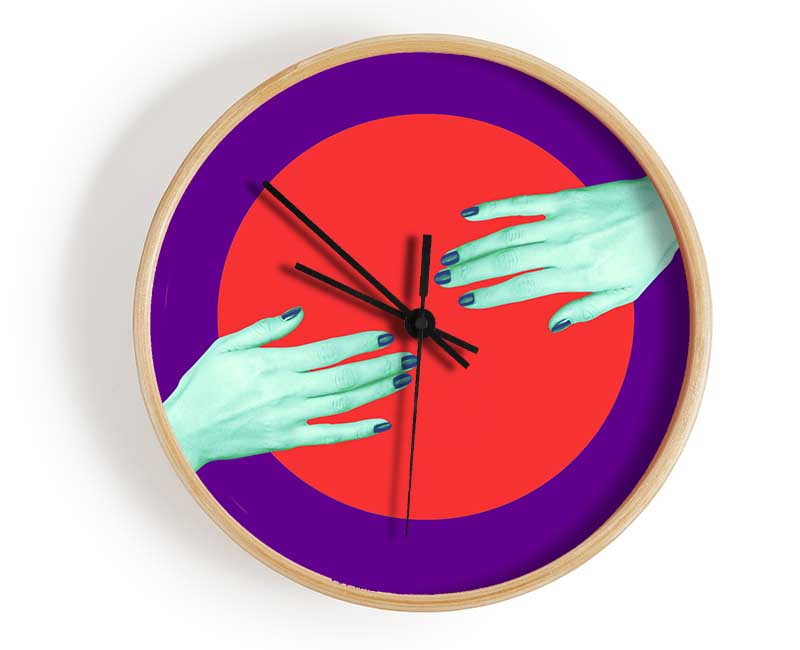 Touching The Red Circle Clock - Wallart-Direct UK