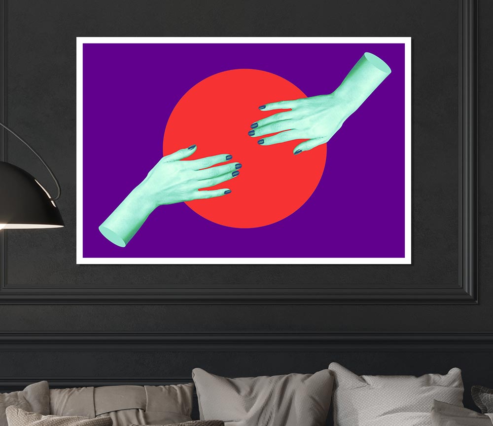 Touching The Red Circle Print Poster Wall Art