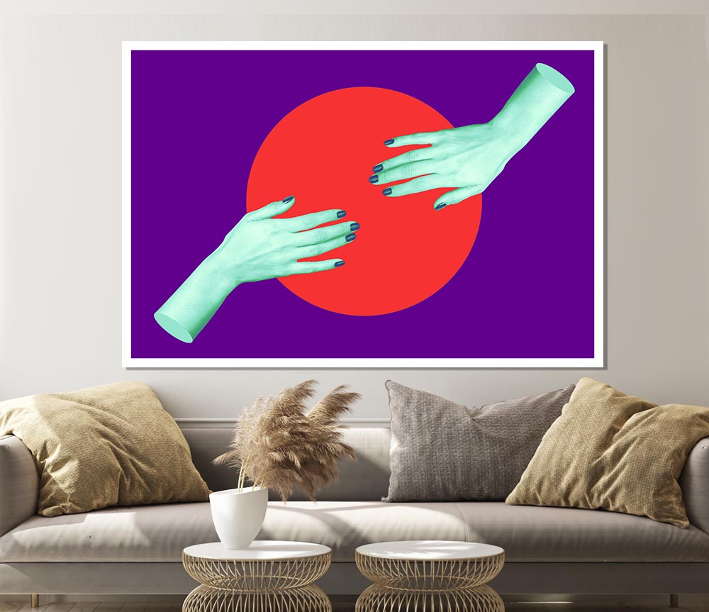 Touching The Red Circle Print Poster Wall Art