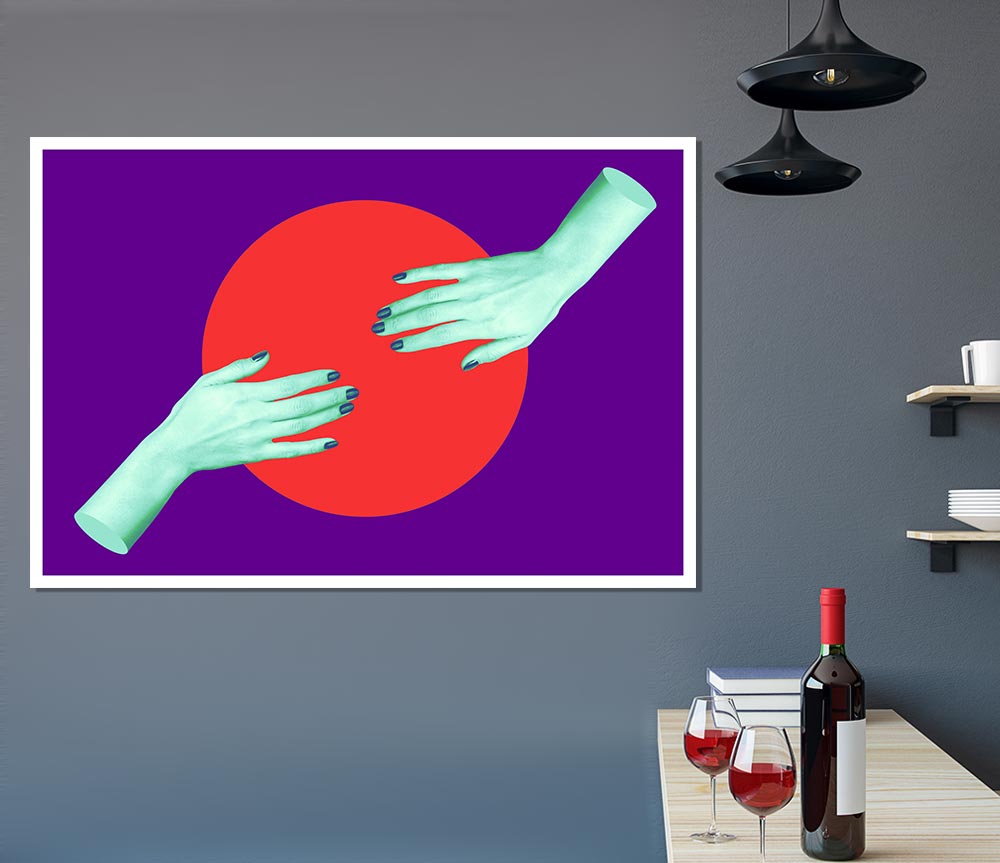 Touching The Red Circle Print Poster Wall Art