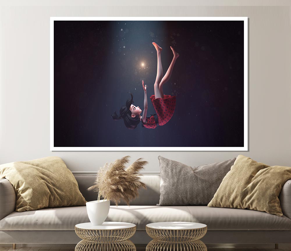 Falling In The Ocean Print Poster Wall Art