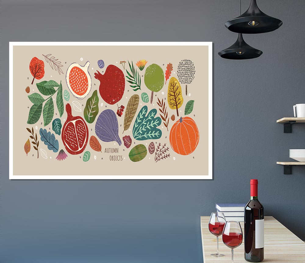 The Autumn Vegetables Print Poster Wall Art