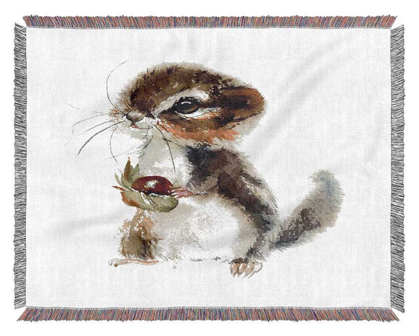 Cute Little Chipmunk Woven Blanket