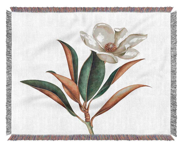 British Flower Illustration Woven Blanket