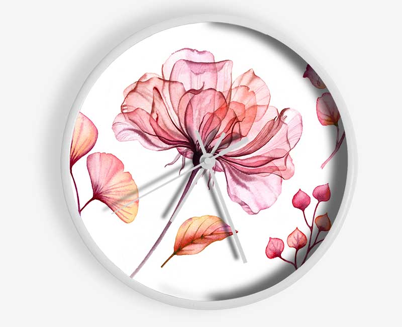 Pink Flower Madness Clock - Wallart-Direct UK