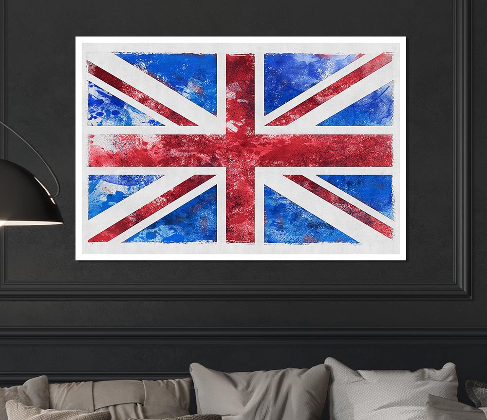 Union Jack Washed Out Print Poster Wall Art