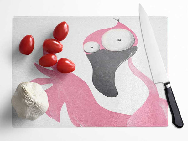 The Pink Flamingo Glass Chopping Board