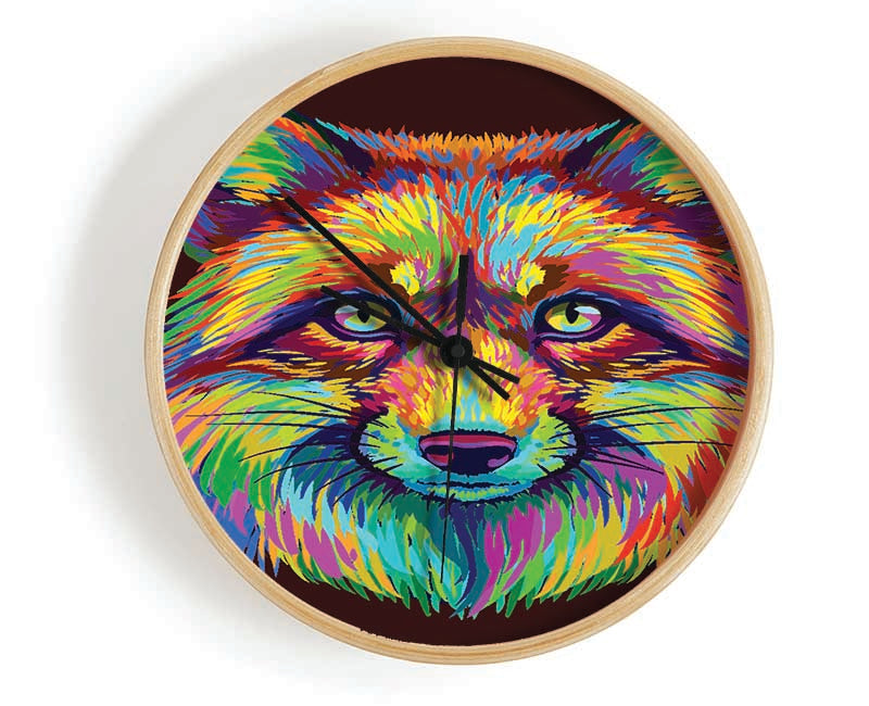 The Colourful Fox Clock - Wallart-Direct UK