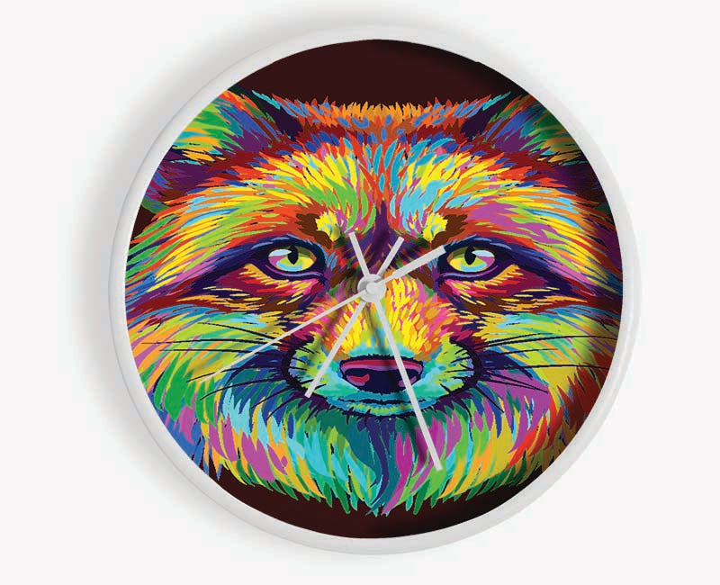 The Colourful Fox Clock - Wallart-Direct UK