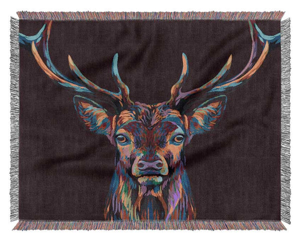 The Colourful Stag Woven Blanket