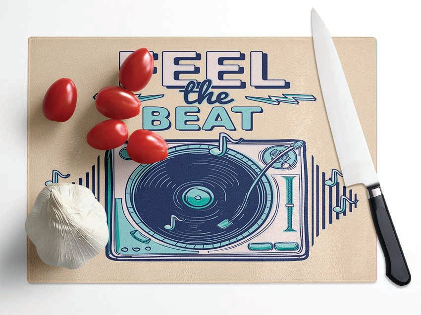 Feel The Beat Glass Chopping Board