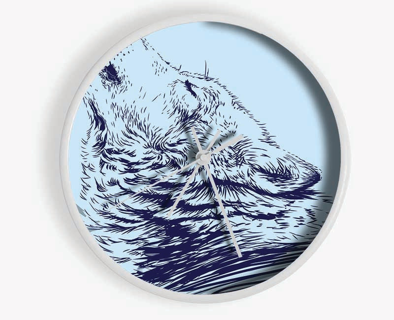 Howling Wolf At Night Clock - Wallart-Direct UK