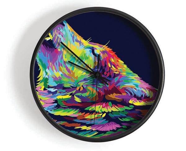 Howling Wolf In Colour Clock - Wallart-Direct UK