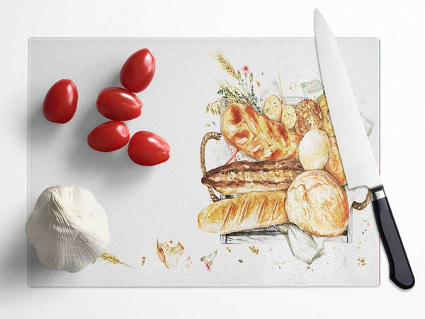 Breadcrumbs Glass Chopping Board