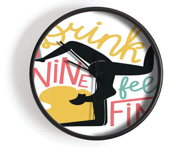 Drink Wine Feel Fine Clock - Wallart-Direct UK