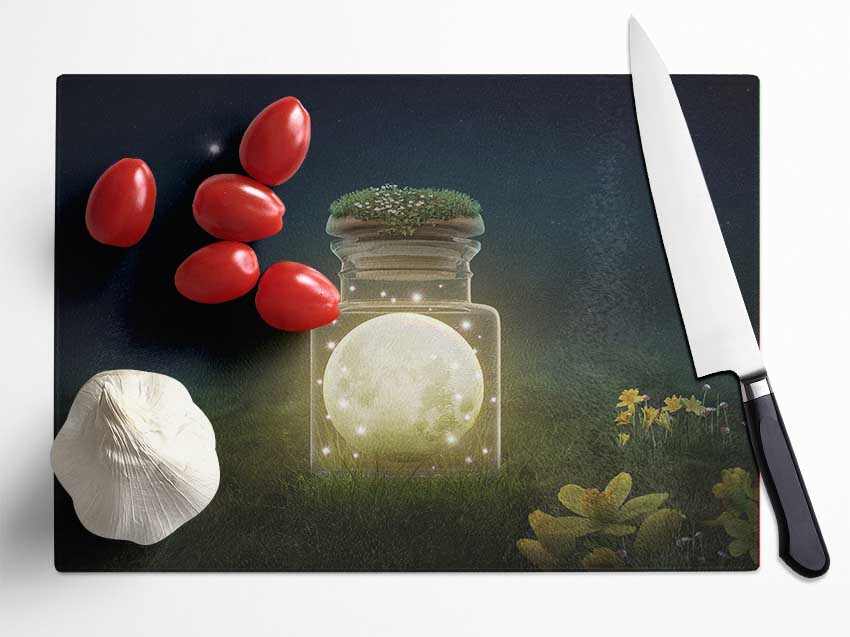 Moon In A Jar Glass Chopping Board