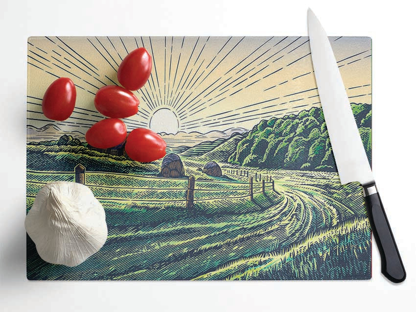 Stunning Line Sun Glass Chopping Board