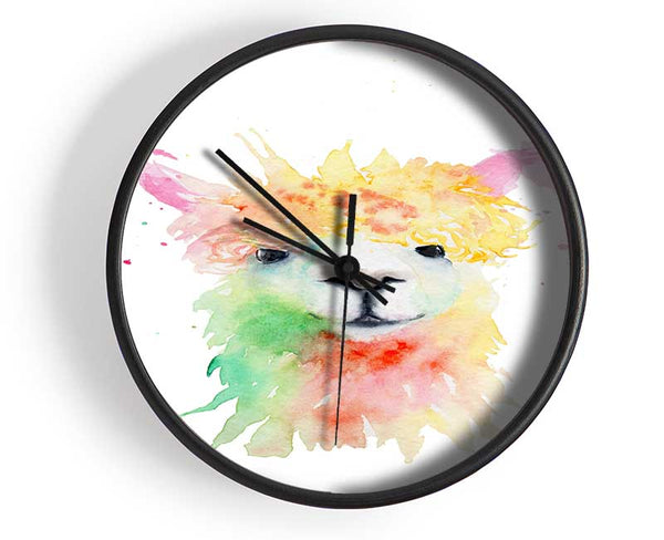 Splatter Colour Alpaca Clock - Wallart-Direct UK