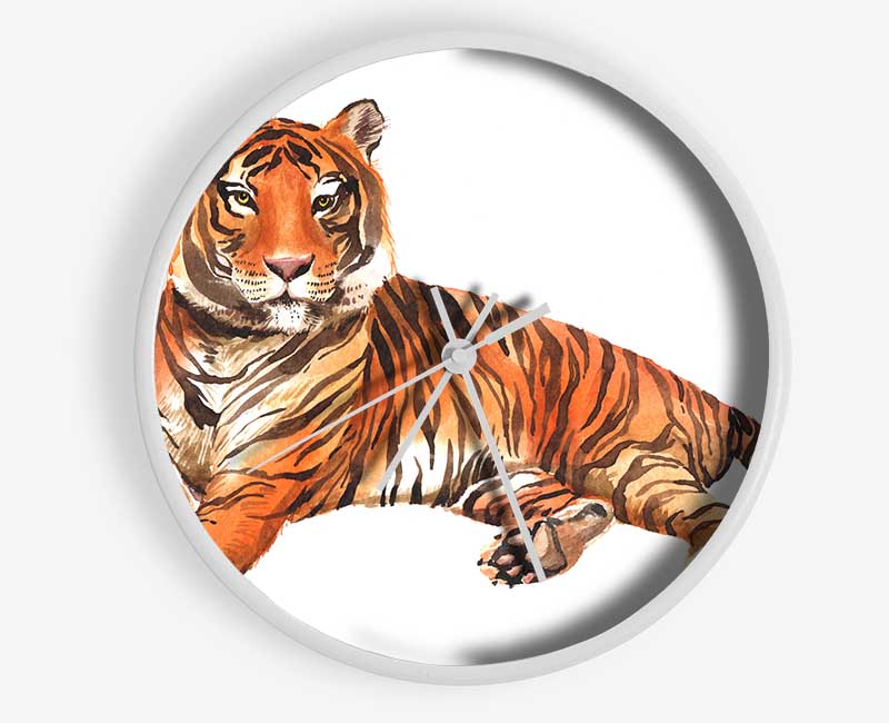 Tiger Laying Down Clock - Wallart-Direct UK