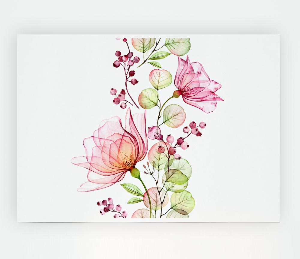 Trail Of The Floral Print Poster Wall Art