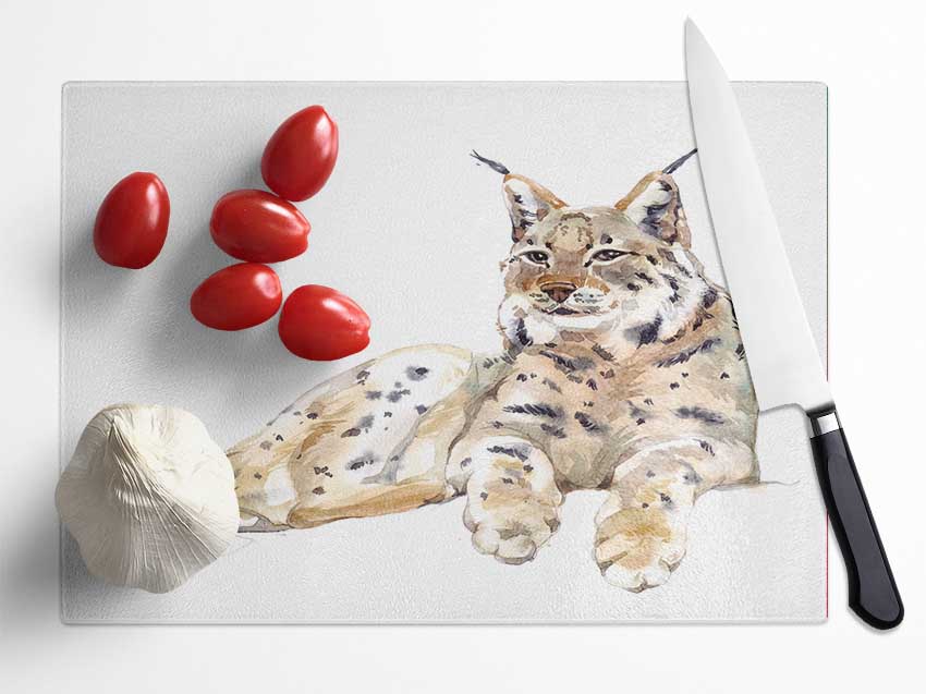 Lynx Laying Down Glass Chopping Board