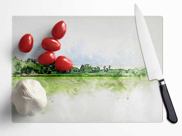 The Green Countryside Glass Chopping Board