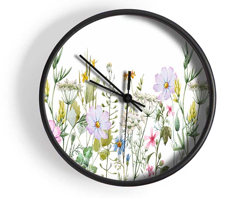 Summer Time Flowers 2 Clock - Wallart-Direct UK