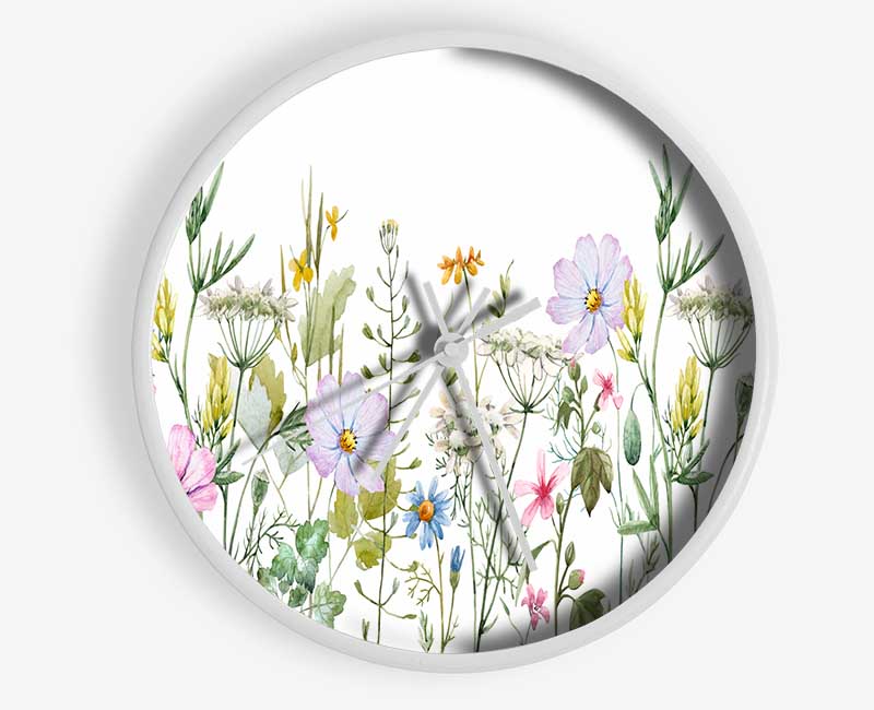 Summer Time Flowers 2 Clock - Wallart-Direct UK