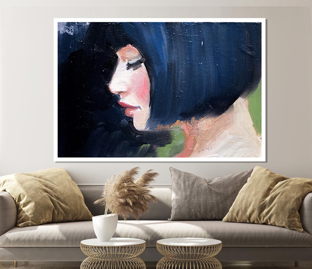 Bob Hair Cut Woman Print Poster Wall Art