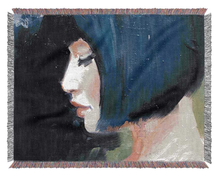 Bob Hair Cut Woman Woven Blanket