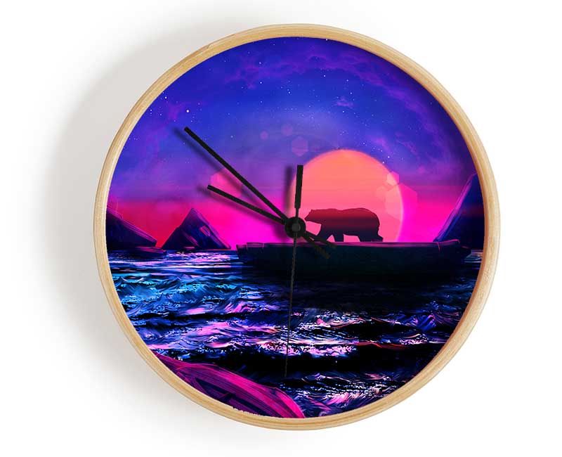 Polar Bear Dawn Clock - Wallart-Direct UK