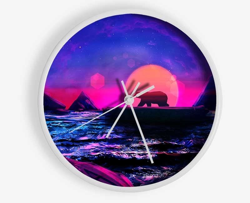 Polar Bear Dawn Clock - Wallart-Direct UK